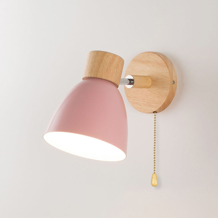 Moderne minimalistische wandlamp LED in kegelvorm van hout
