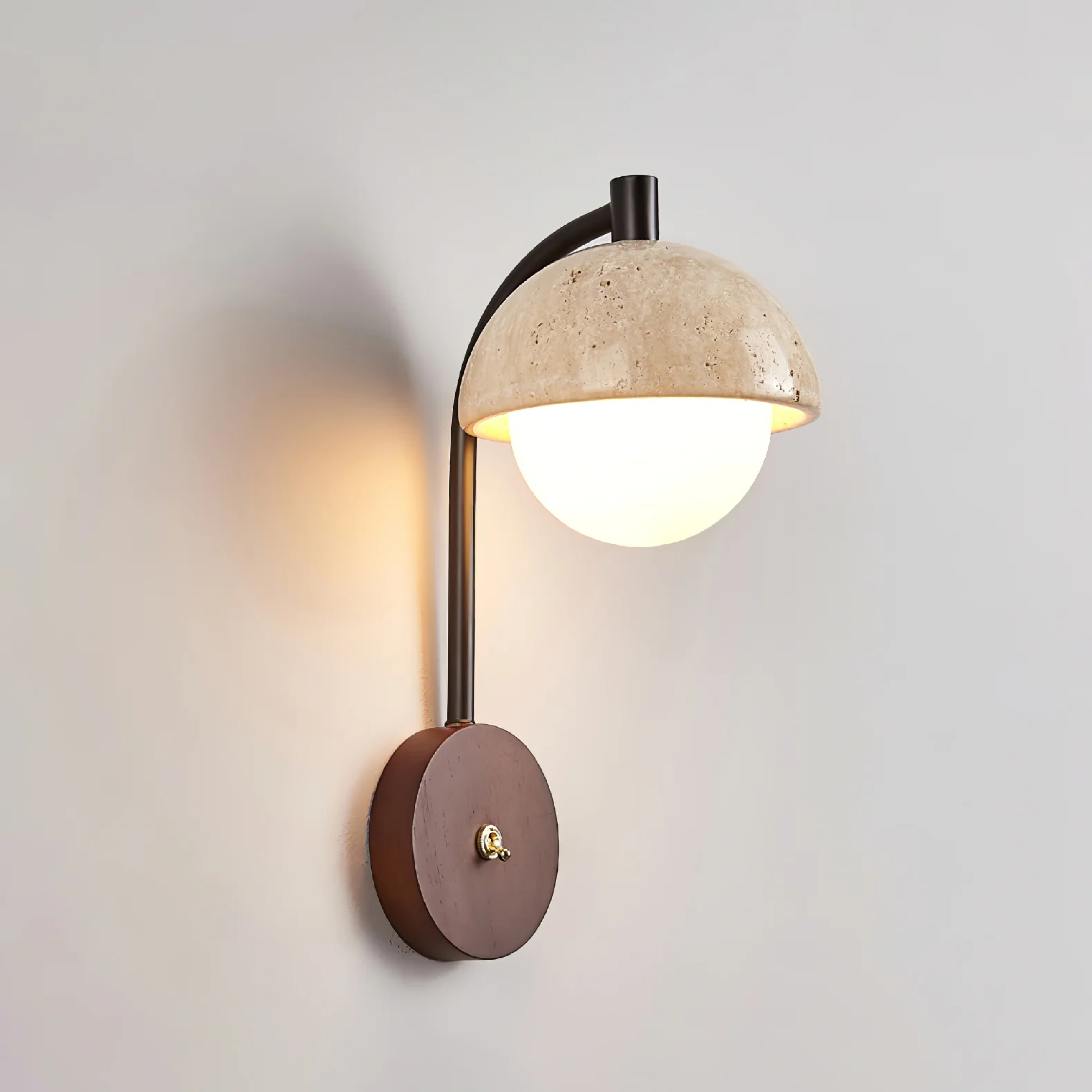 Minimalistische stenen wandlamp