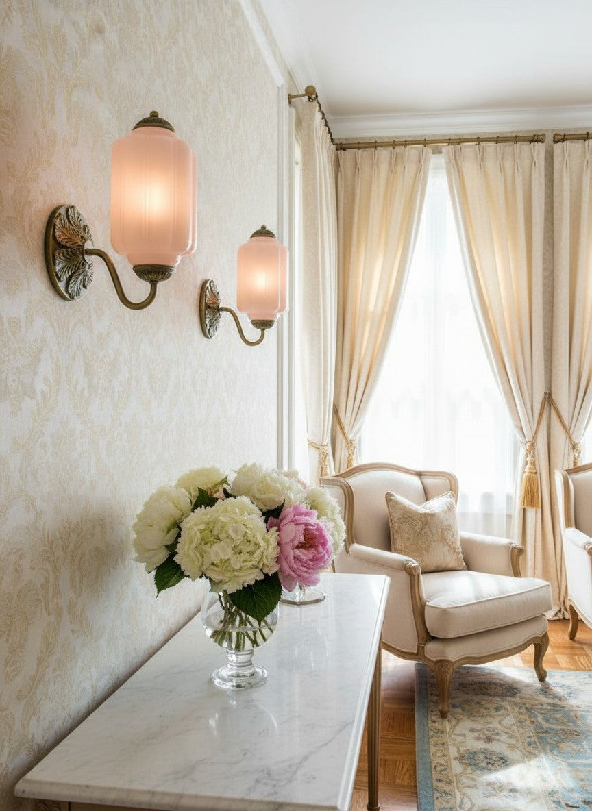 Klasyczna szklana lampa ścienna w kształcie dyni