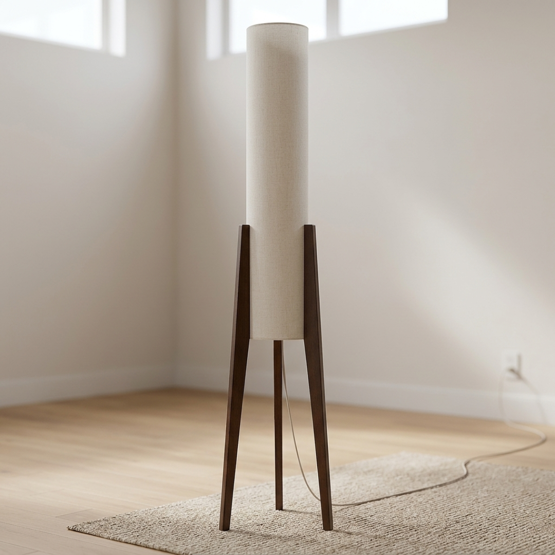 Noa – Designerska lampa podłogowa z drewna