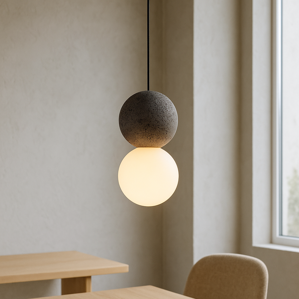 Moderne hanglamp van obsidiaan