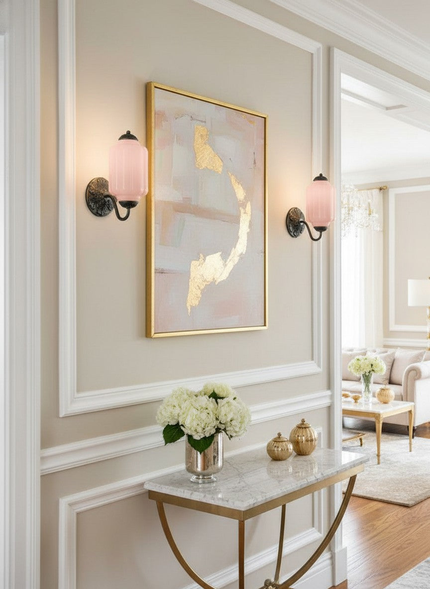 Klasyczna szklana lampa ścienna w kształcie dyni