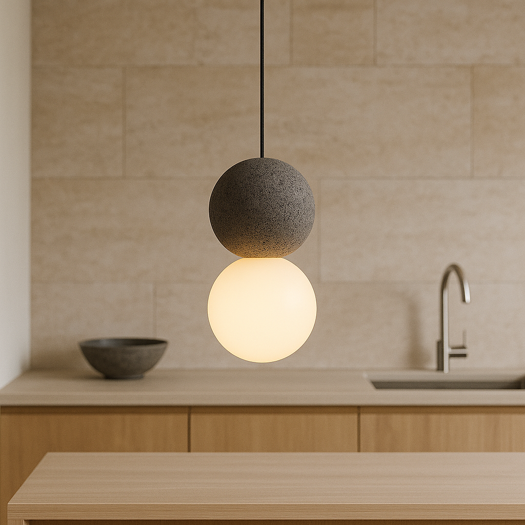 Moderne hanglamp van obsidiaan