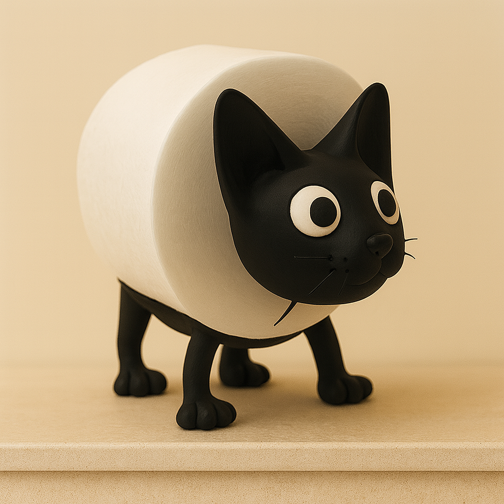 Stojący uchwyt na rolkę papieru toaletowego w kształcie zwierzęcia