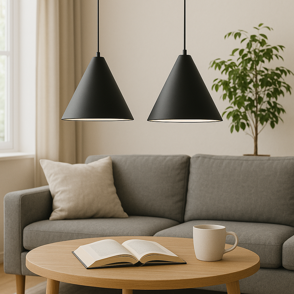 Klasyczna lampa wisząca stożkowa