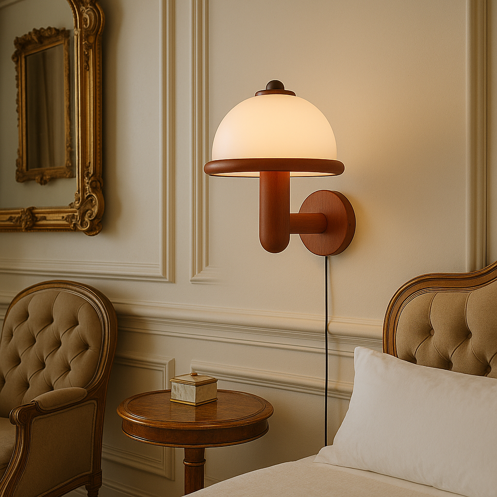 Skandynawska lampa ścienna w kształcie grzyba