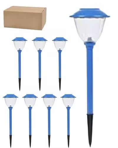 Ensemble solaire de 8 lampes de jardin en acier inoxydable