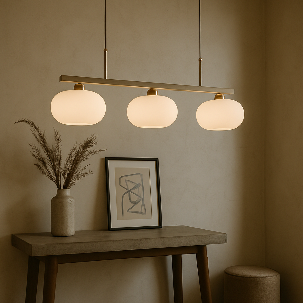 Elegancka potrójna lampa wisząca w stylu Bauhaus