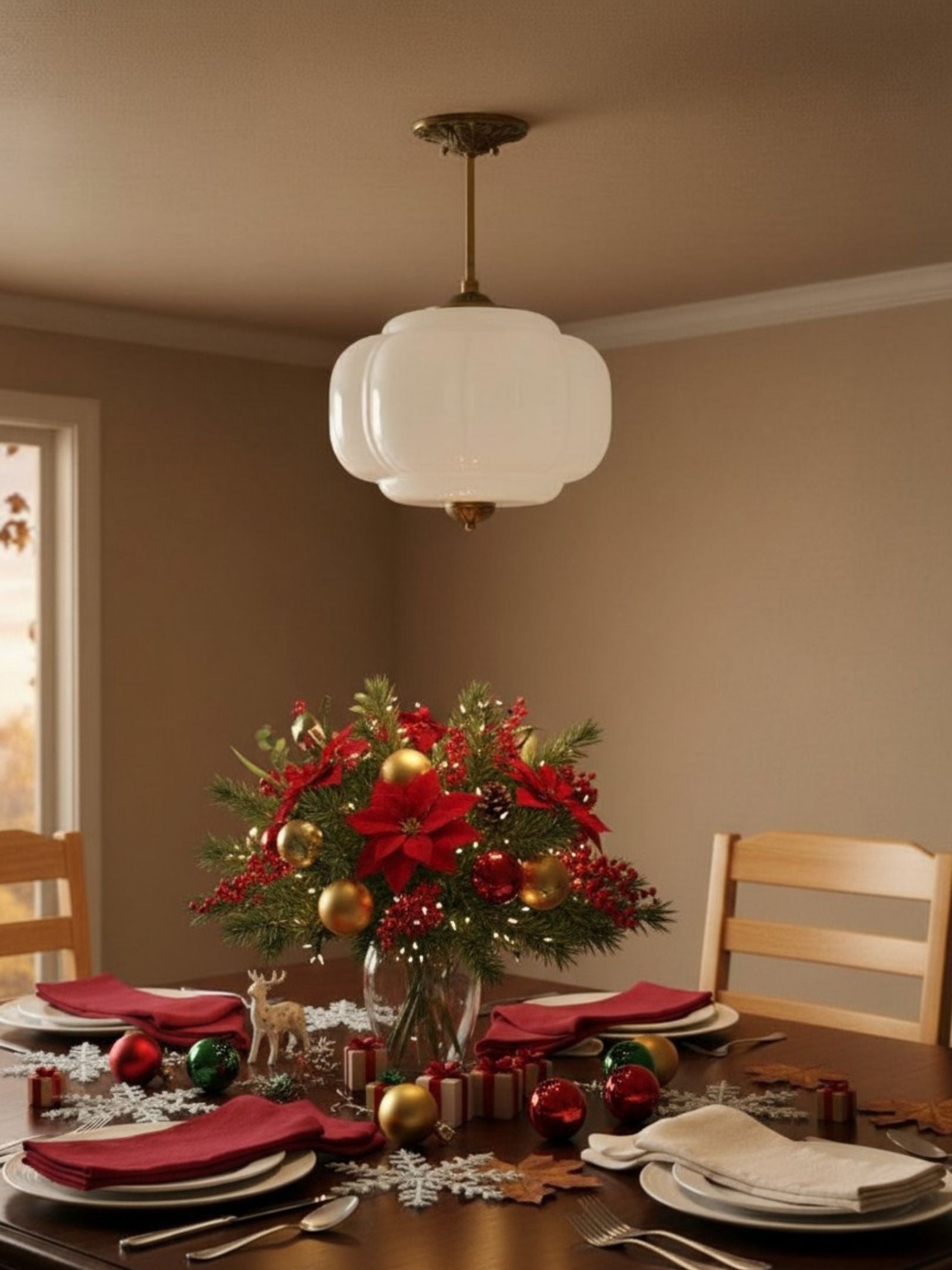 Lampa wisząca w kształcie dyni w stylu vintage, półpłaska, szklana