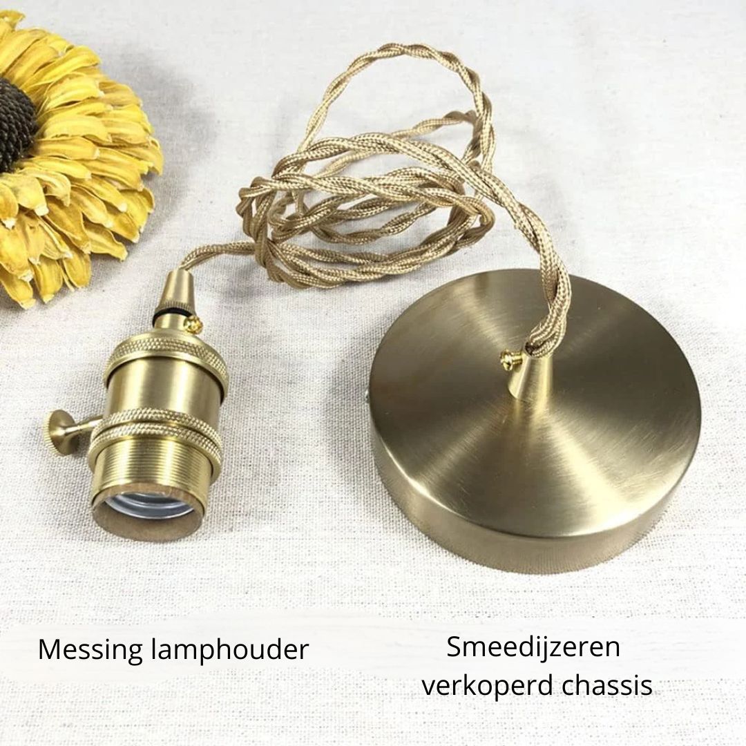 Hangende bloemenlamp van sierglas