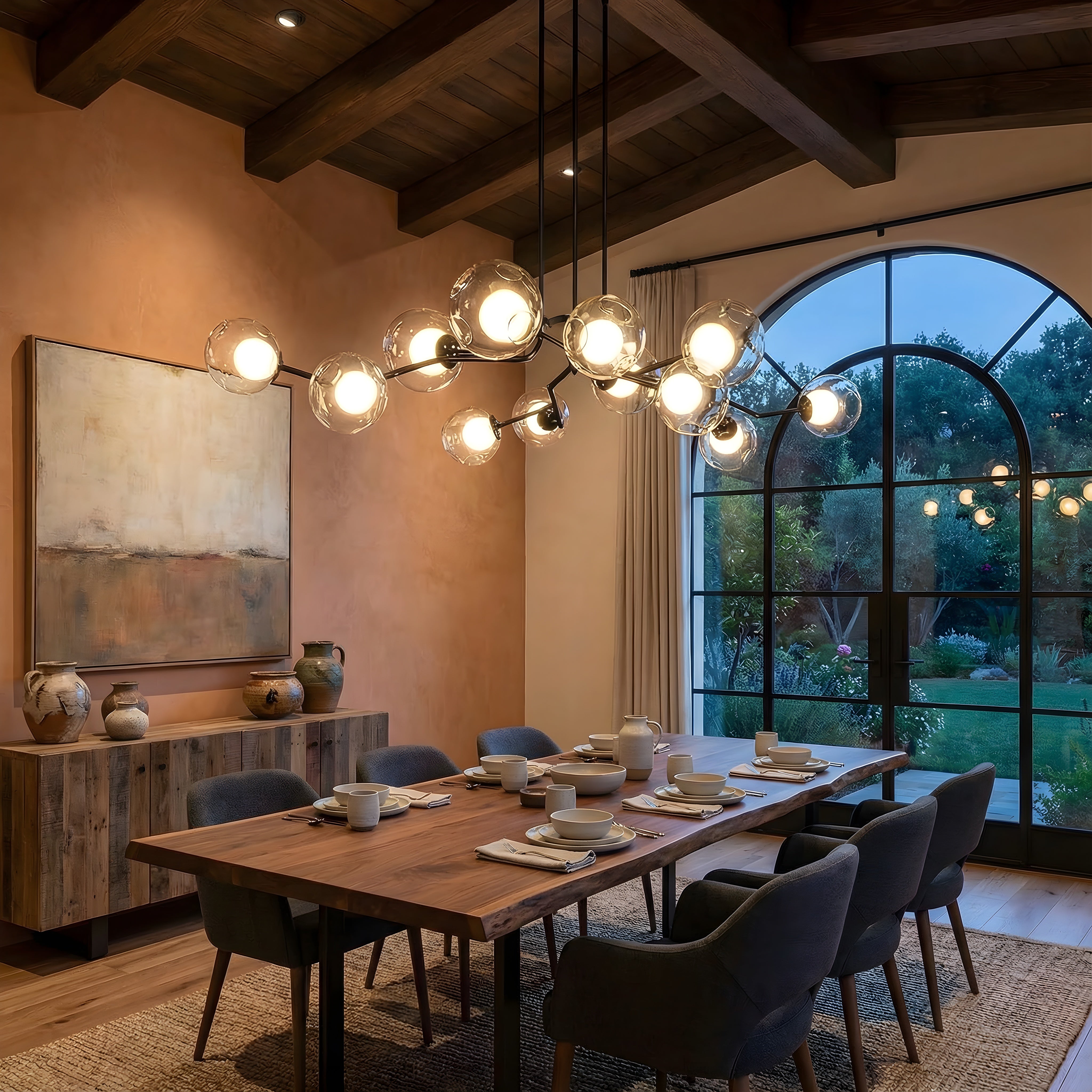 Skandynawska szklana lampa sufitowa