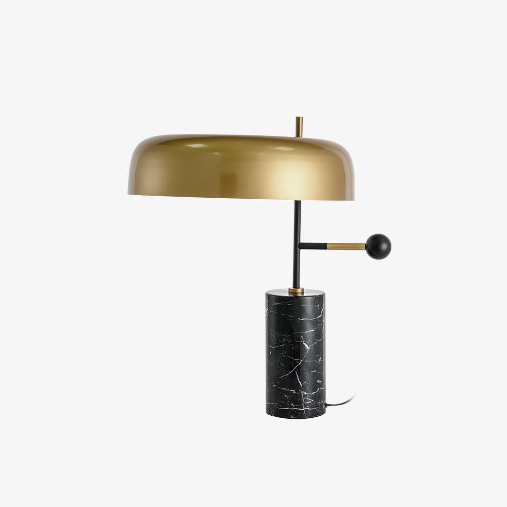 Lampe de table avec abat-jour semi-circulaire sur bras latéral