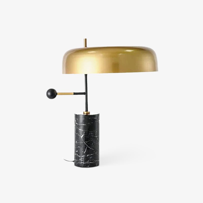 Lampe de table avec abat-jour semi-circulaire sur bras latéral