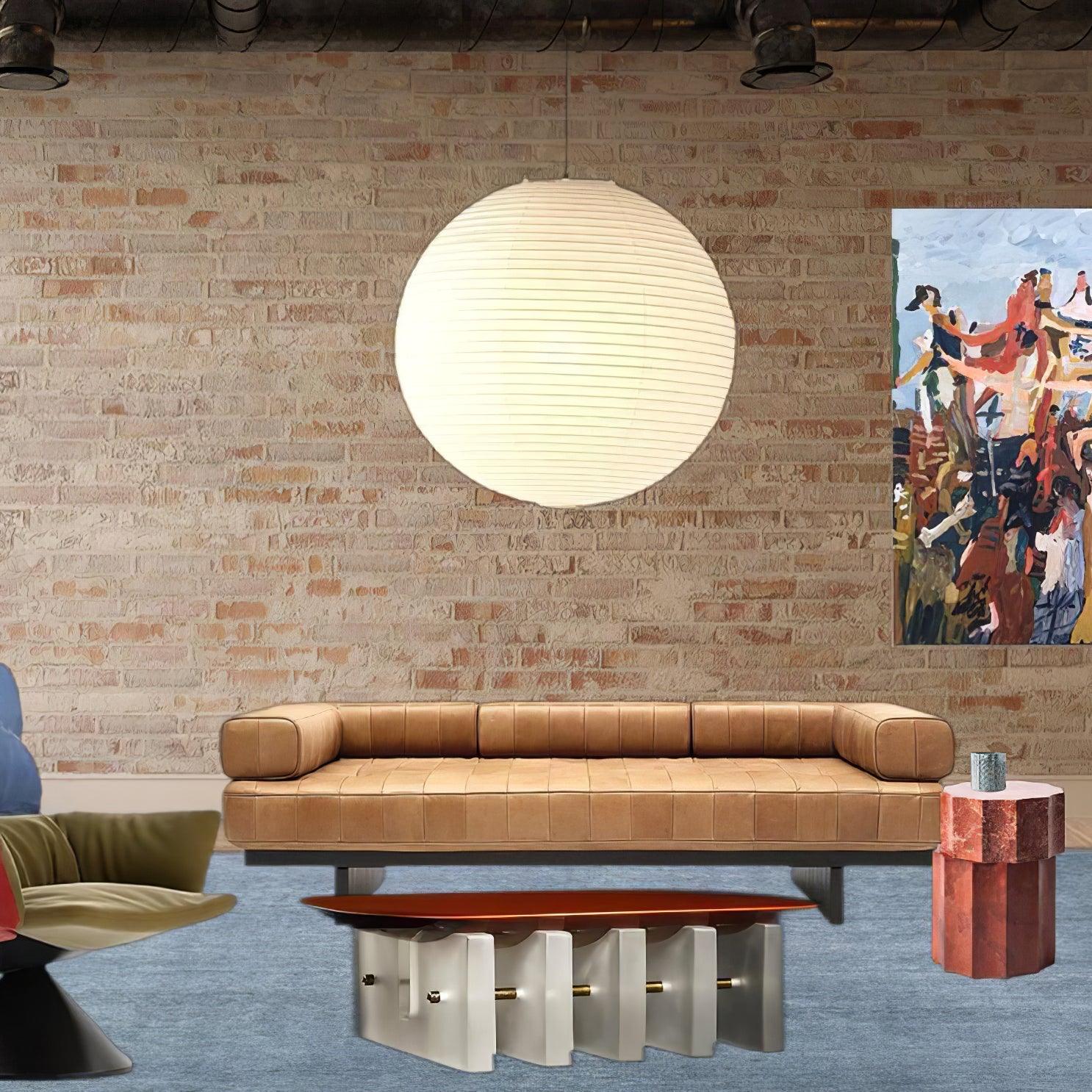 Lampe suspendue avec abat-jour sphérique à structure pliable