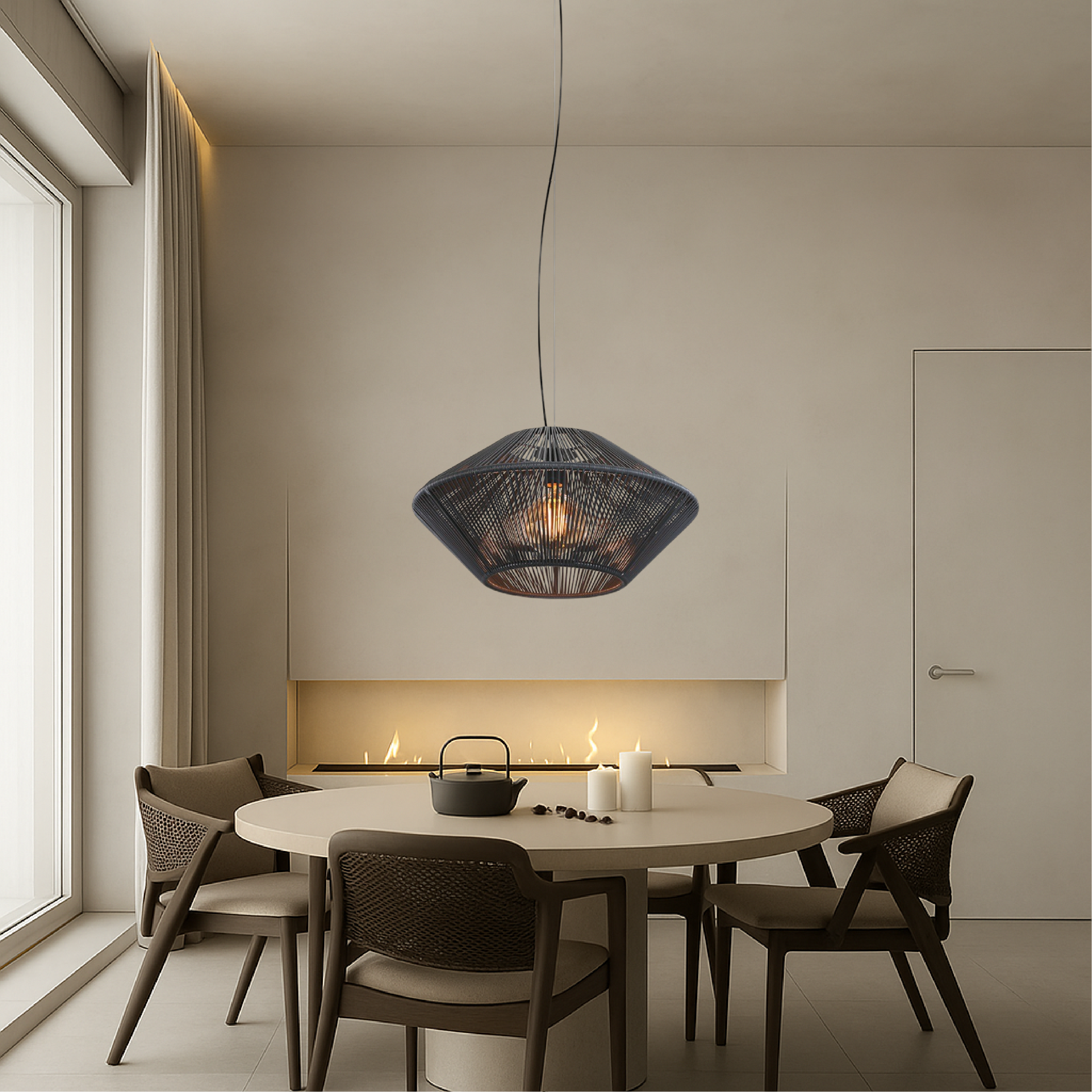 Nowoczesna ręcznie tkana lampa wisząca