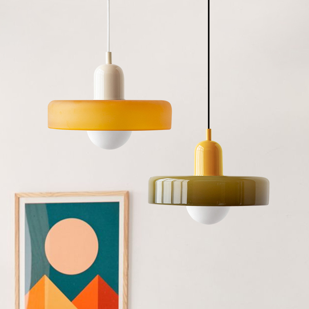 Artystyczna wisząca lampa szklana w stylu Bauhaus
