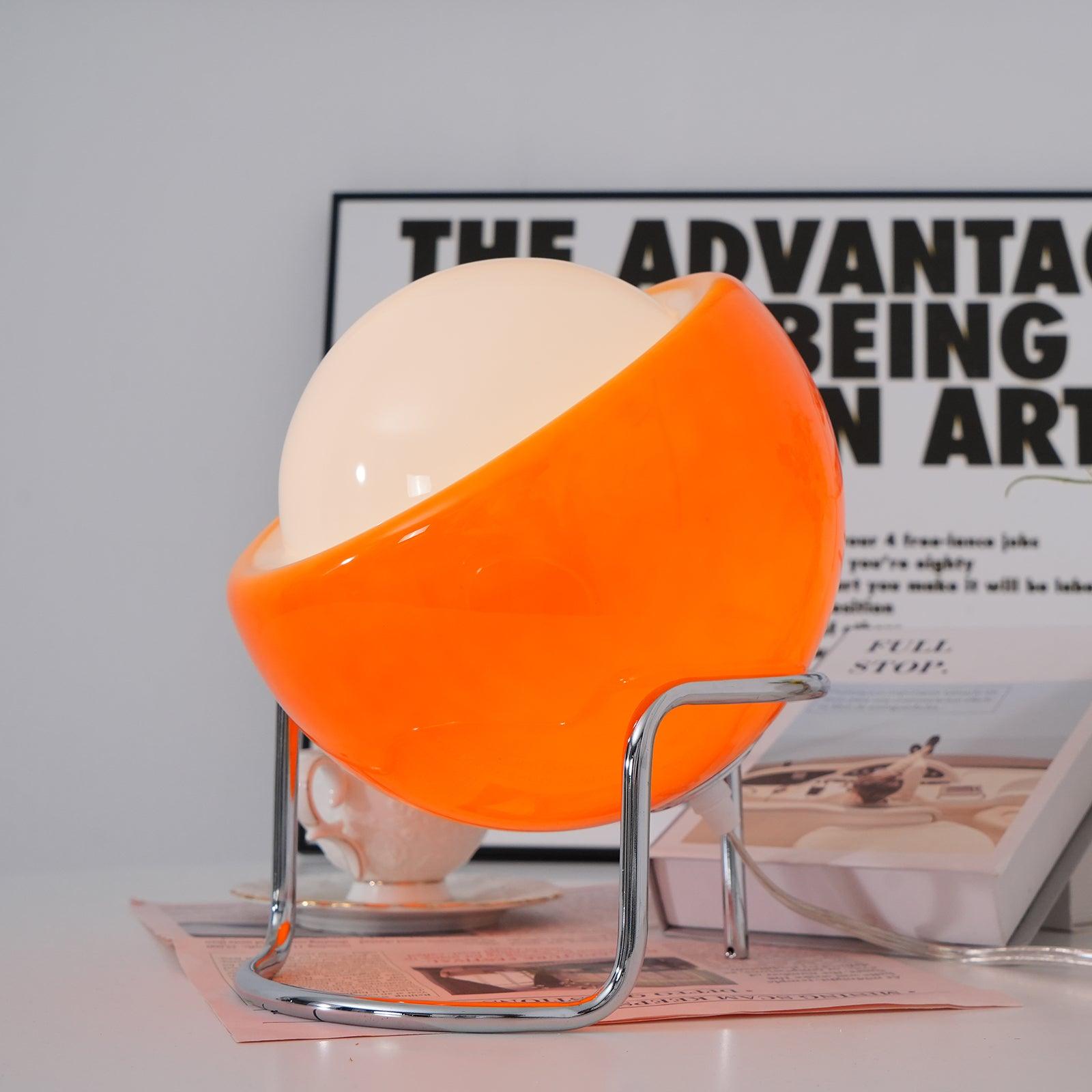 Lampe de table en métal et verre de style architectural Bauhaus