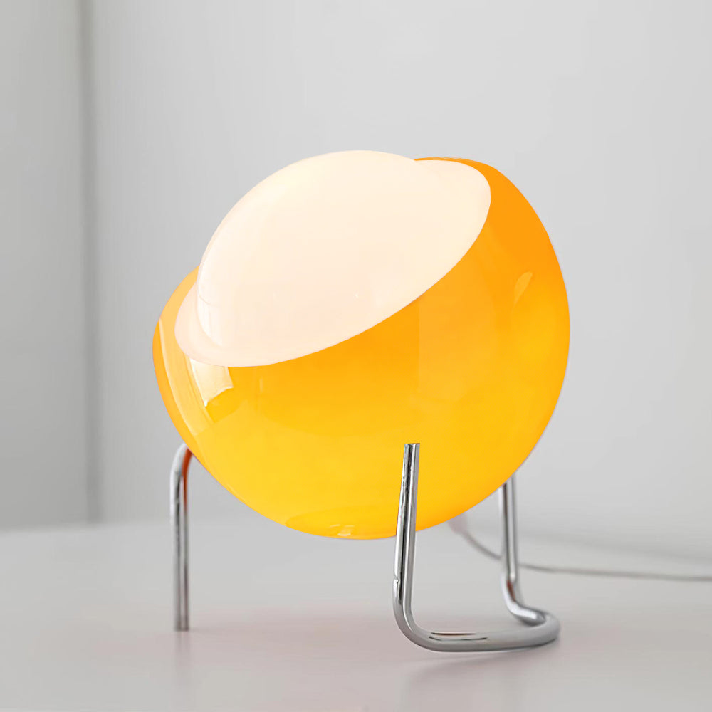 Lampe de table en métal et verre de style architectural Bauhaus