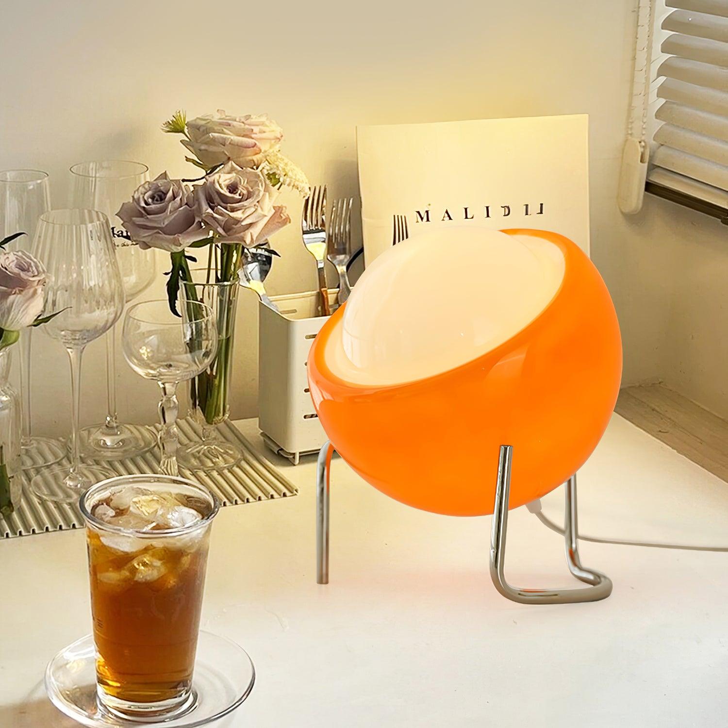 Lampe de table en métal et verre de style architectural Bauhaus