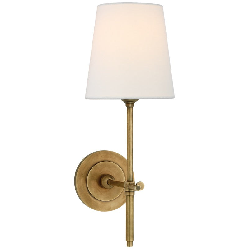 Lampe murale avec bras en métal et abat-jour en tissu