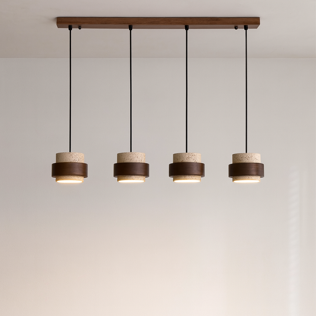 Moderne hanglamp voor de eetkamer in Japandi-stijl