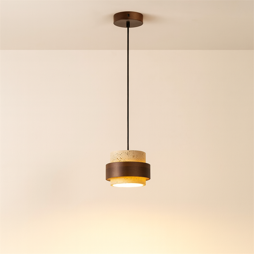 Moderne hanglamp voor de eetkamer in Japandi-stijl