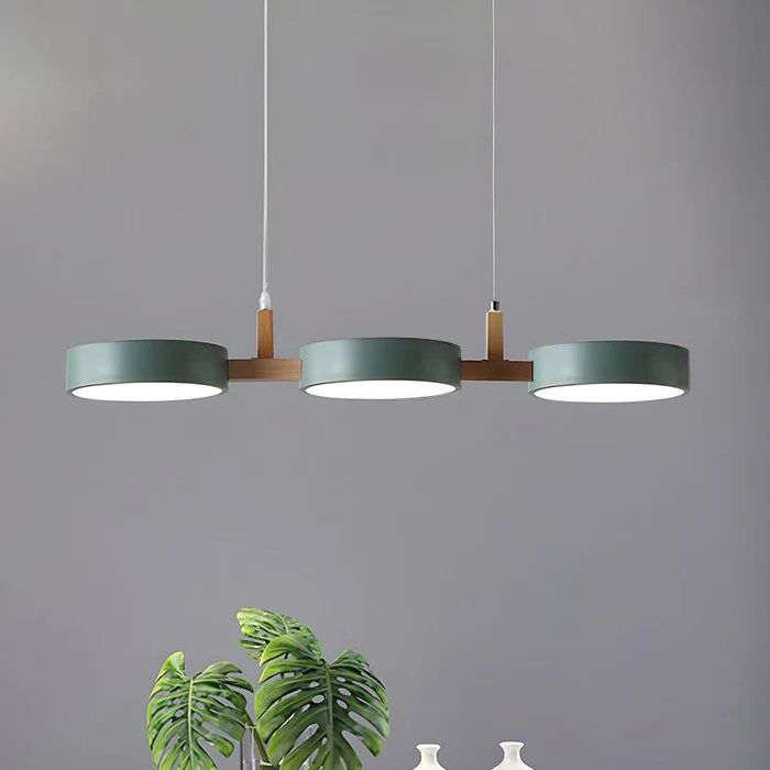 Lampe suspendue scandinave en métal et bois