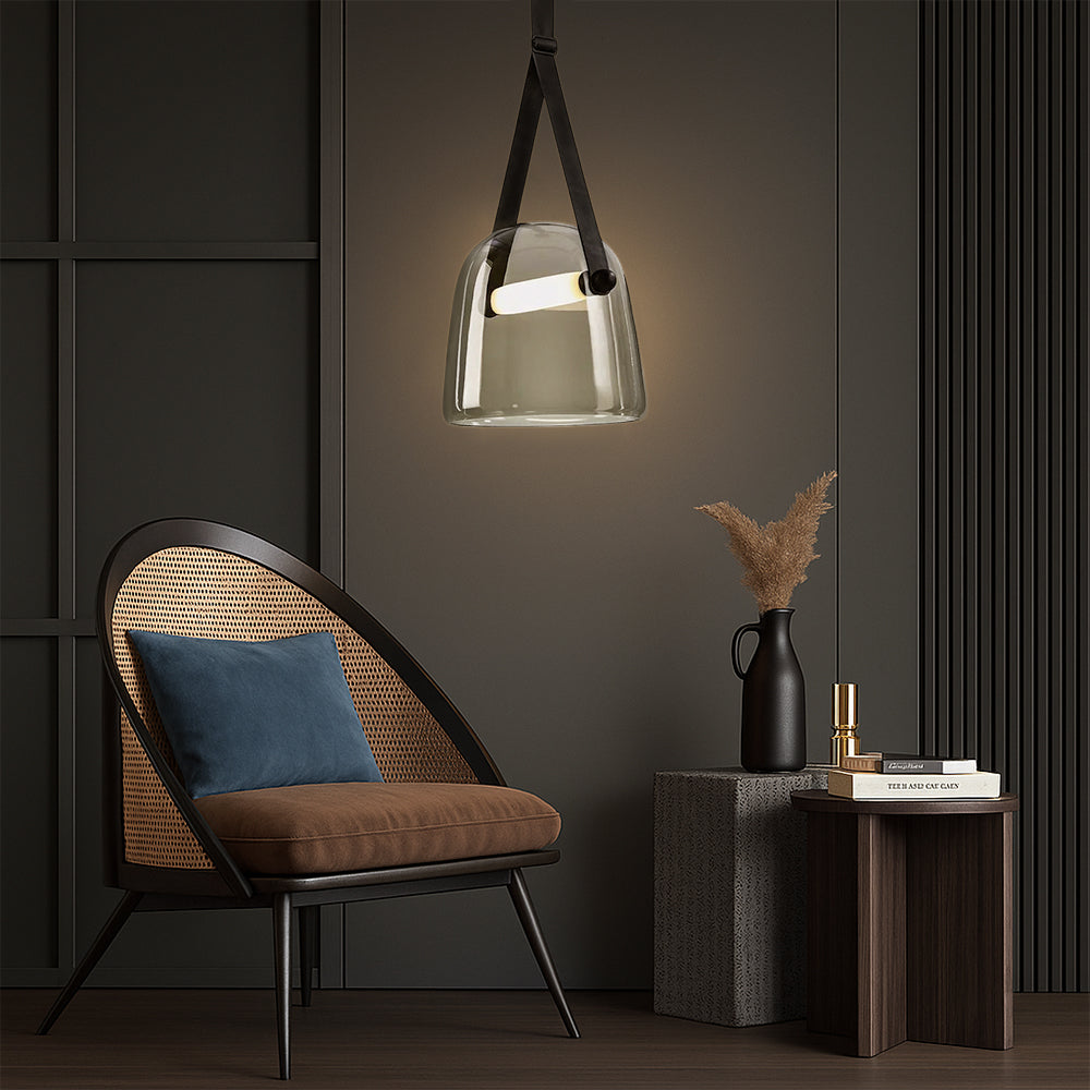 Estetyczna lampa wisząca ze szkła