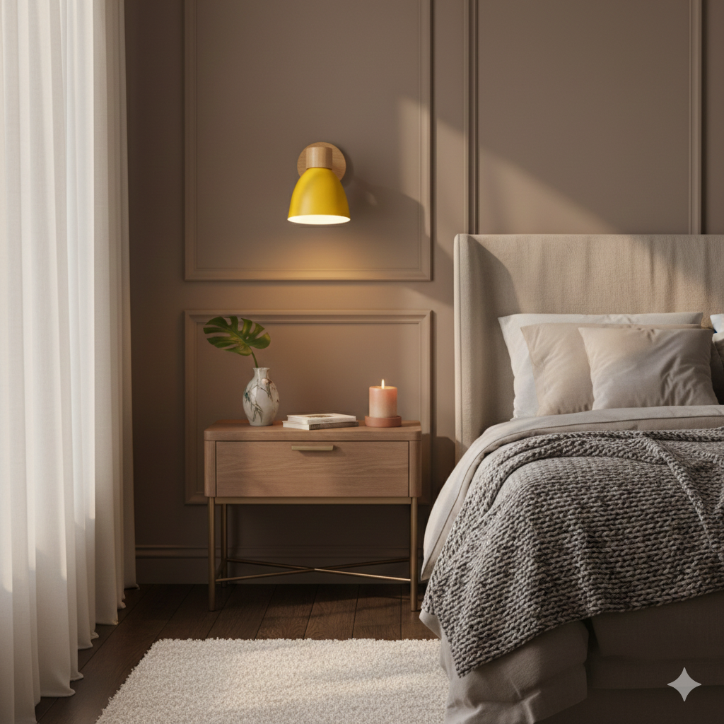 Moderne minimalistische wandlamp LED in kegelvorm van hout