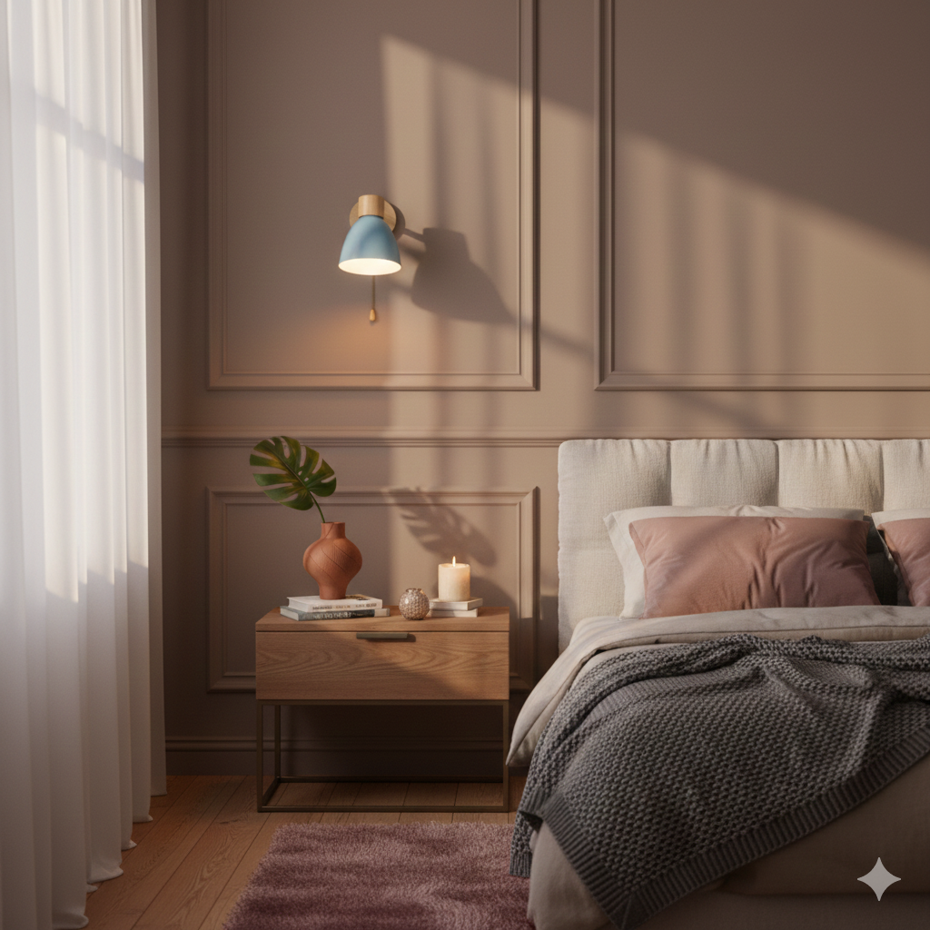 Moderne minimalistische wandlamp LED in kegelvorm van hout