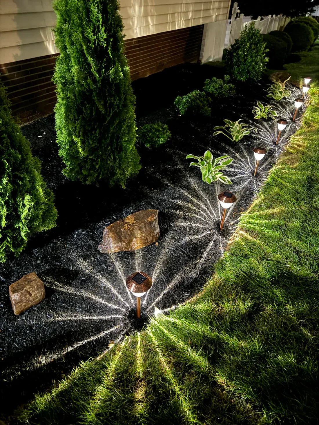 Ensemble solaire de 8 lampes de jardin en acier inoxydable