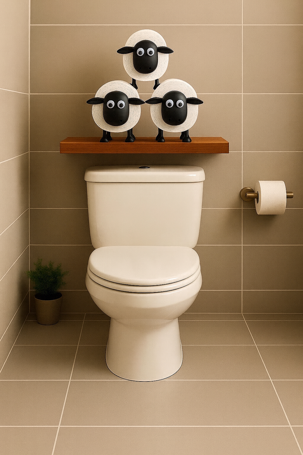 Uchwyt na papier toaletowy w formie stojącej owcy