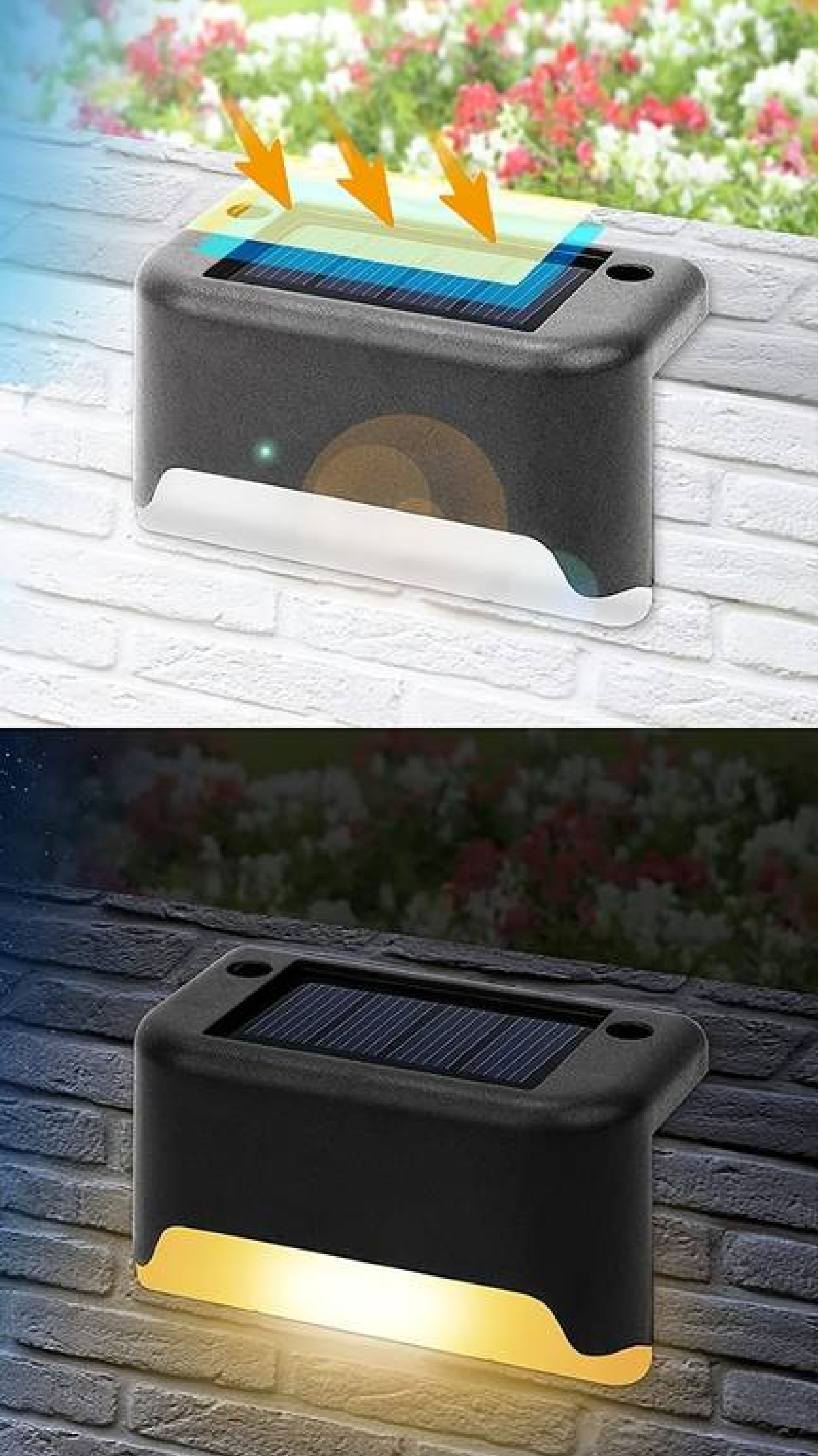 Lampe solaire LED murale et pour balustrade à alimentation solaire