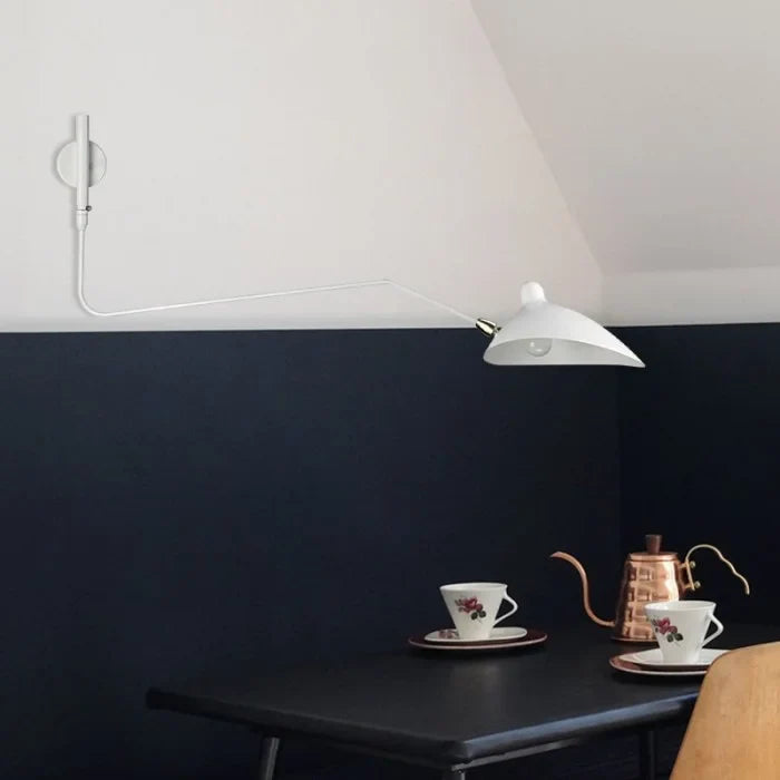 Verstelbare wandlamp met dubbele arm