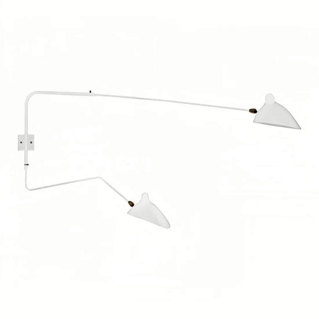 Verstelbare wandlamp met dubbele arm
