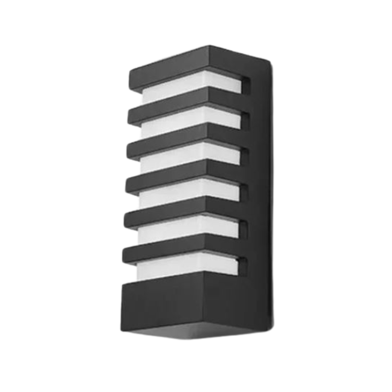 Lampe murale extérieure à LED avec face avant lumineuse en bande