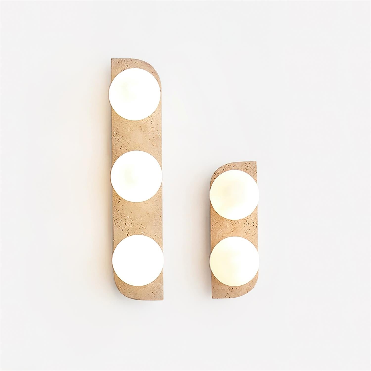 Lampe murale en pierre avec boules lumineuses rondes