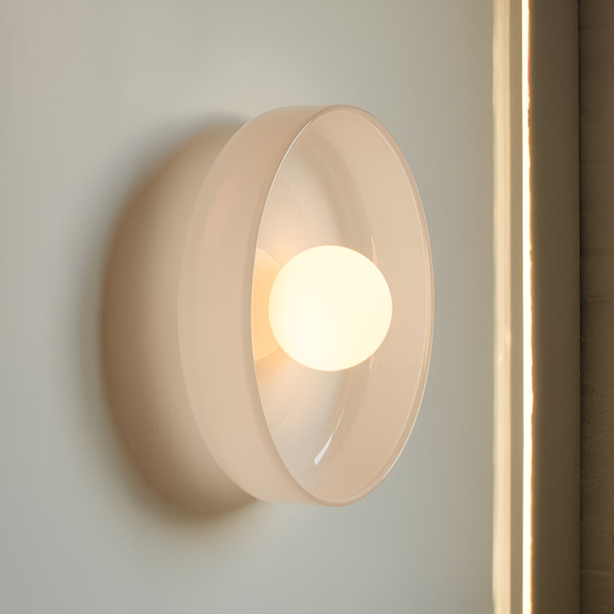 Lampe en verre à DEL en forme de disque pour mur ou plafond
