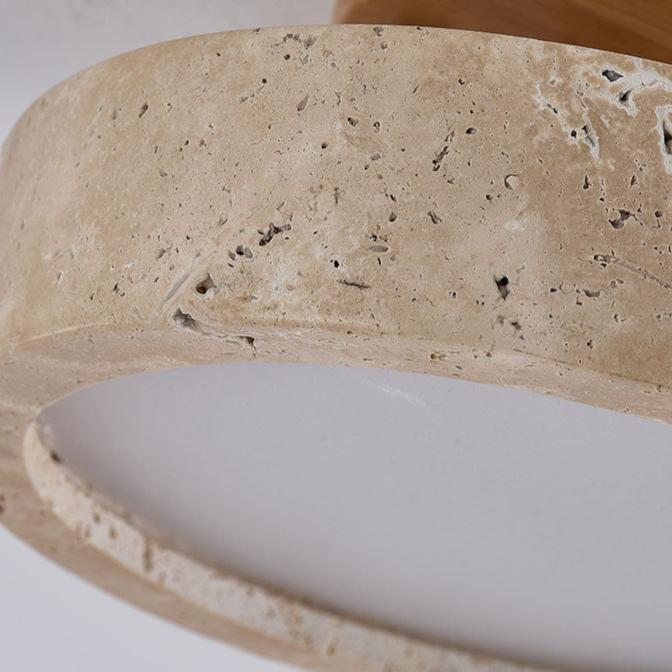 Lampe de plafond LED moderne et minimaliste en travertin