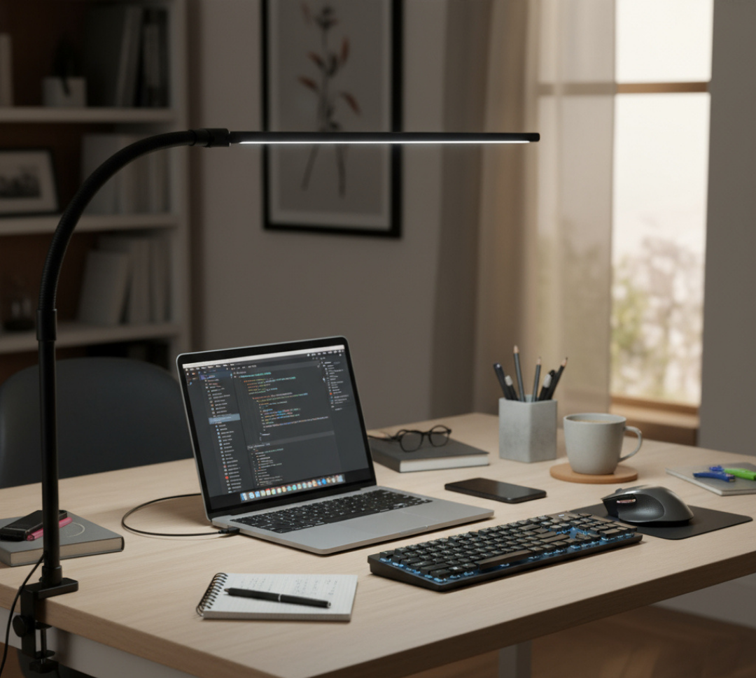 Lampe de bureau moderne à DEL avec trois couleurs de lumière