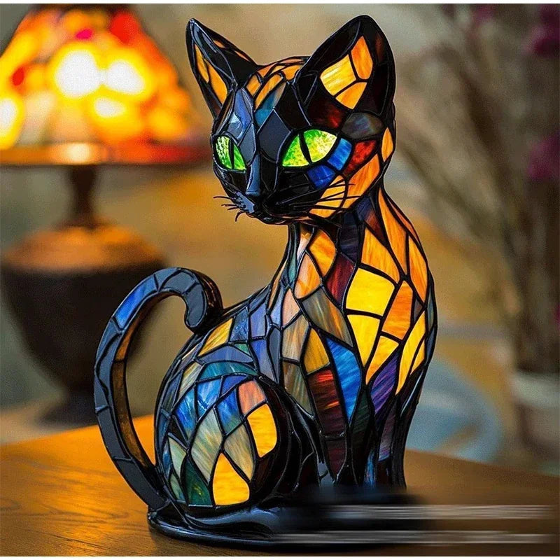 Retro mozaikowa lampa stołowa o wyglądzie szkła