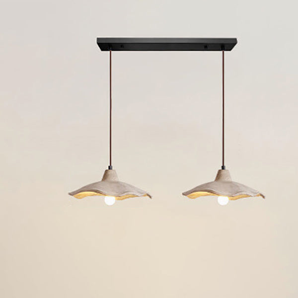 Lampe suspendue japonaise en béton en forme de fleur