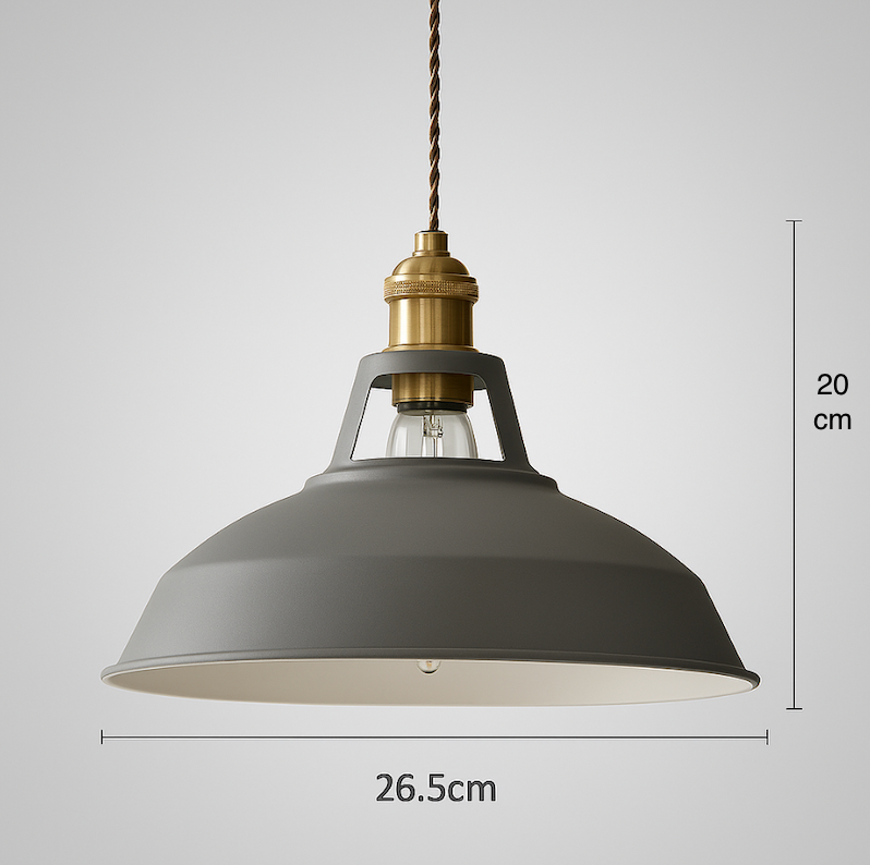 Industriële gekleurde hanglamp LED met metalen kap