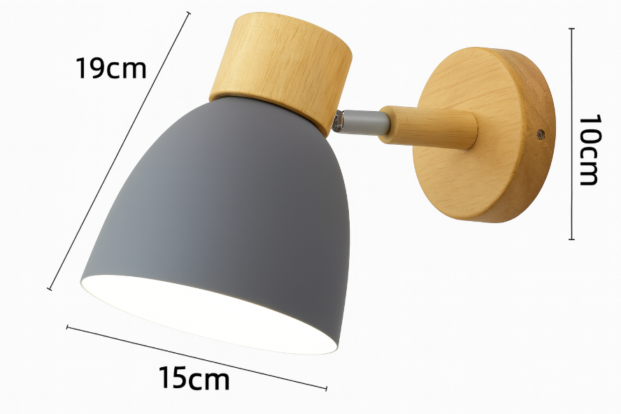 Moderne minimalistische wandlamp LED in kegelvorm van hout