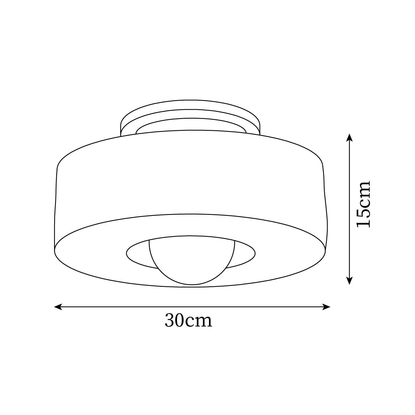 Cilindrische plafondlamp met zichtbaar lichtbron