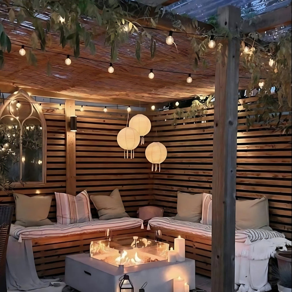 Lampe solaire de jardin LED boule avec détecteur de crépuscule