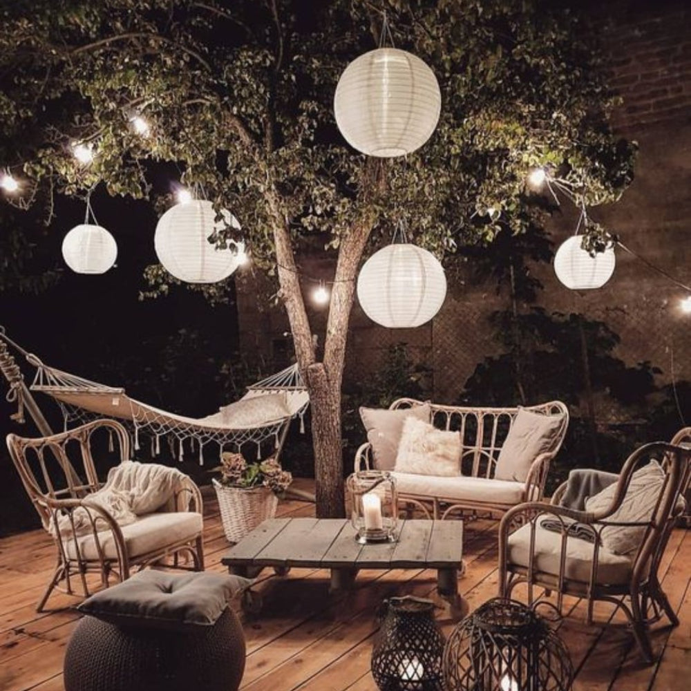 Lampe solaire de jardin LED boule avec détecteur de crépuscule