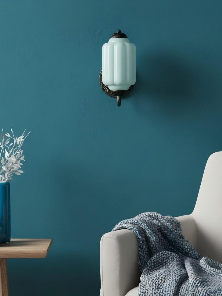 Klasyczna szklana lampa ścienna w kształcie dyni