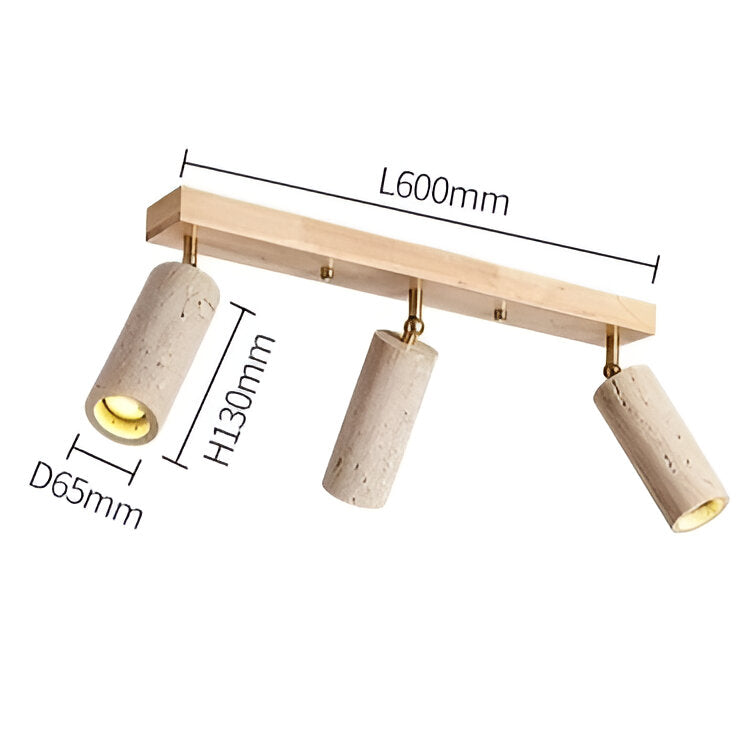 Sufitowa lampa punktowa z trawertynu w stylu wabi-sabi