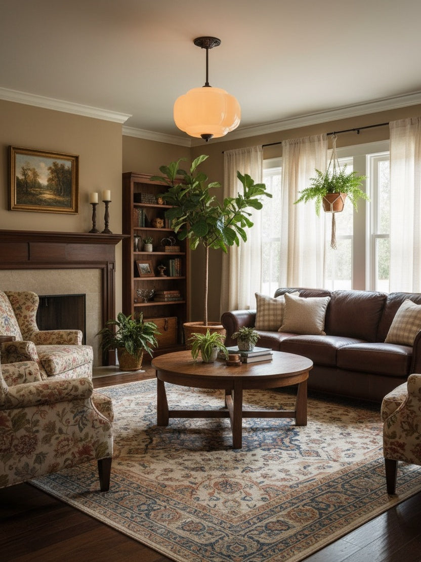 Lampa wisząca w kształcie dyni w stylu vintage, półpłaska, szklana